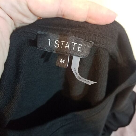 1.State Black Ruffled Top Size Medium - Picture 5 of 6